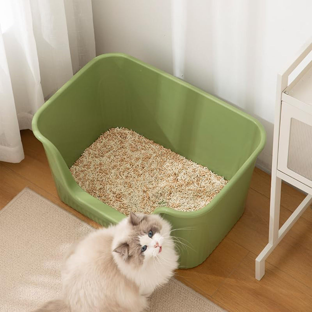 TownTime green jumbo litter box offers ample room for larger cats.