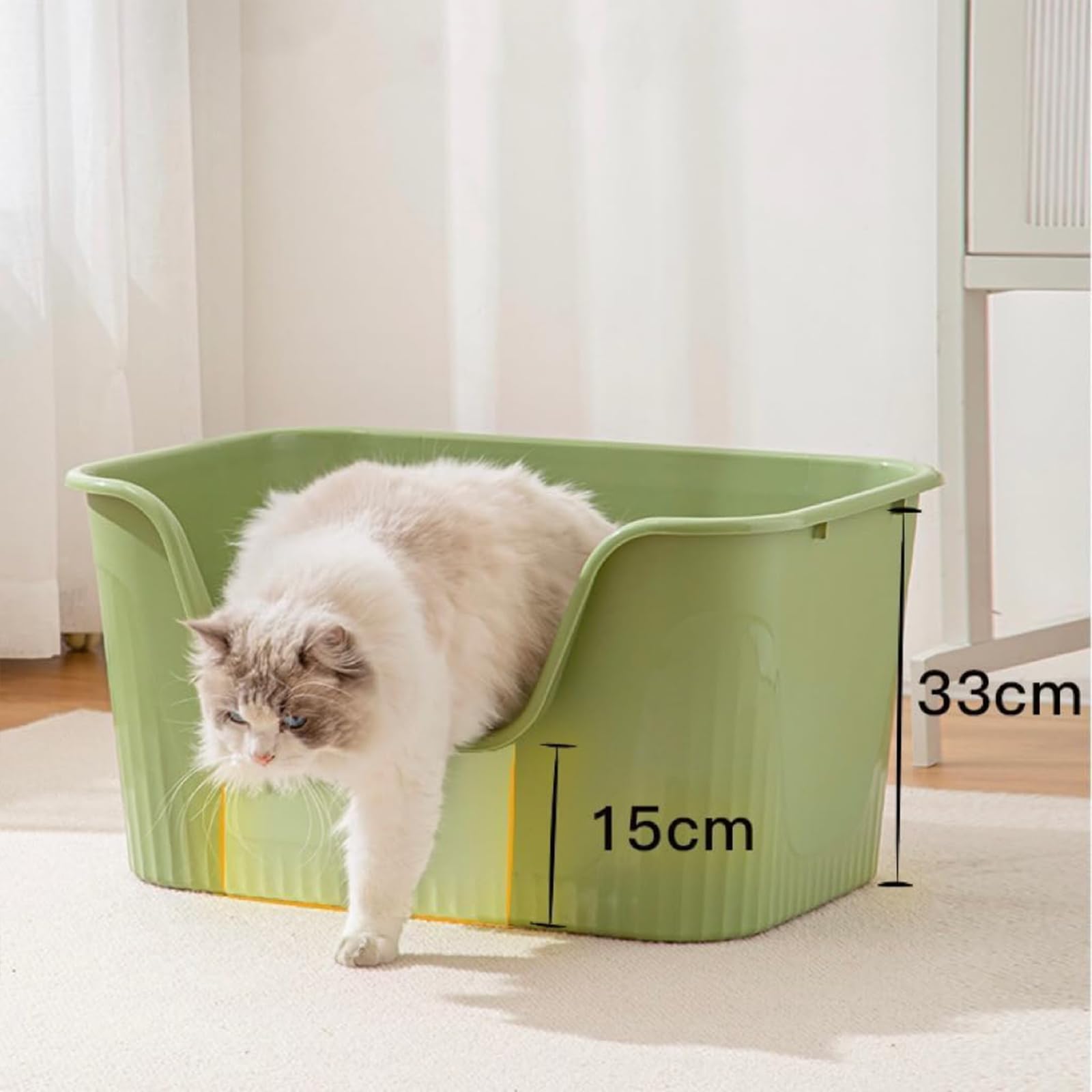 TownTime minimalist green litter box boosts home decor while providing private space.