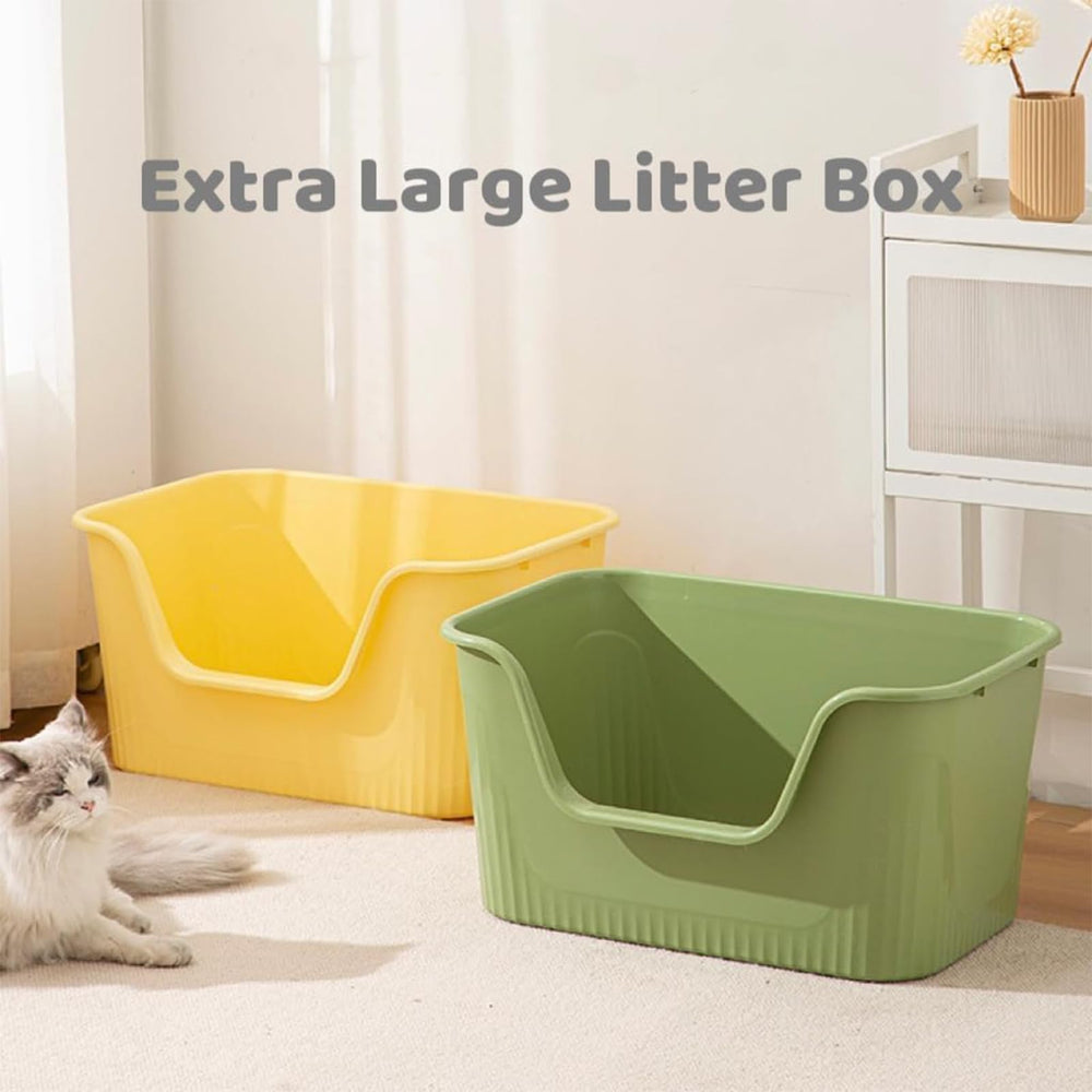 TownTime litter box anti-scatter design keeps litter contained for cleaner floors.