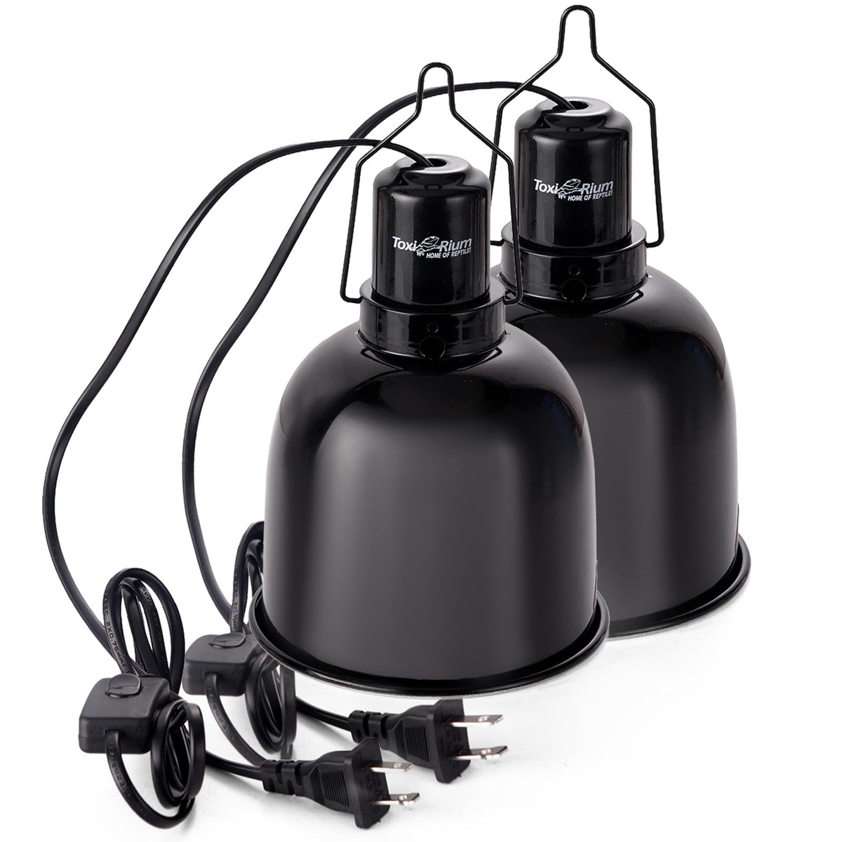ToxiRium reptile light dome cap assembly shown for quick setup in enclosures