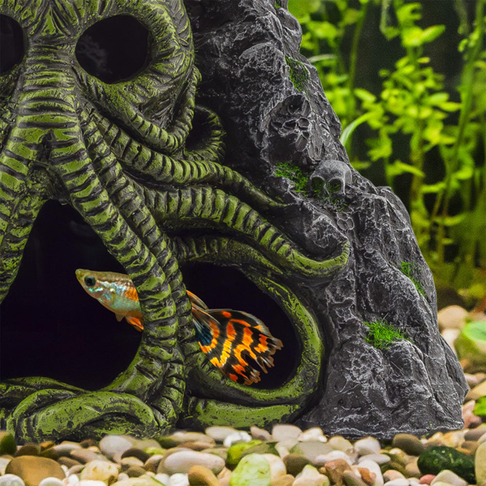 Toy Vault Cthulhu crevice habitat shown suitable for small fish