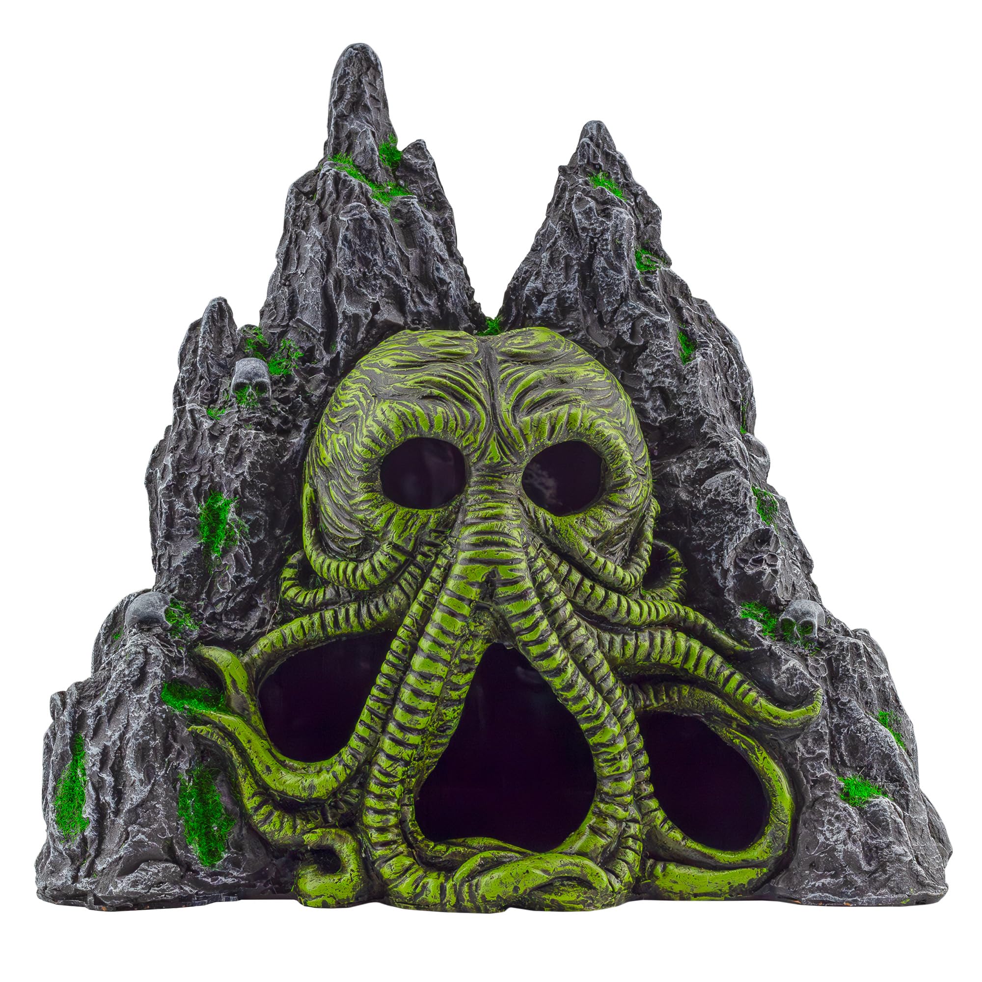 Toy Vault Cthulhu monster front-view aquarium cave hideaway makes a dramatic centerpiece