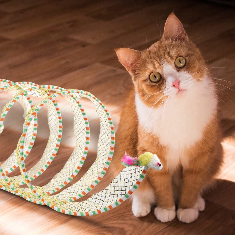 TOYMIS tunnel includes toy mouse for engaging chase sessions.