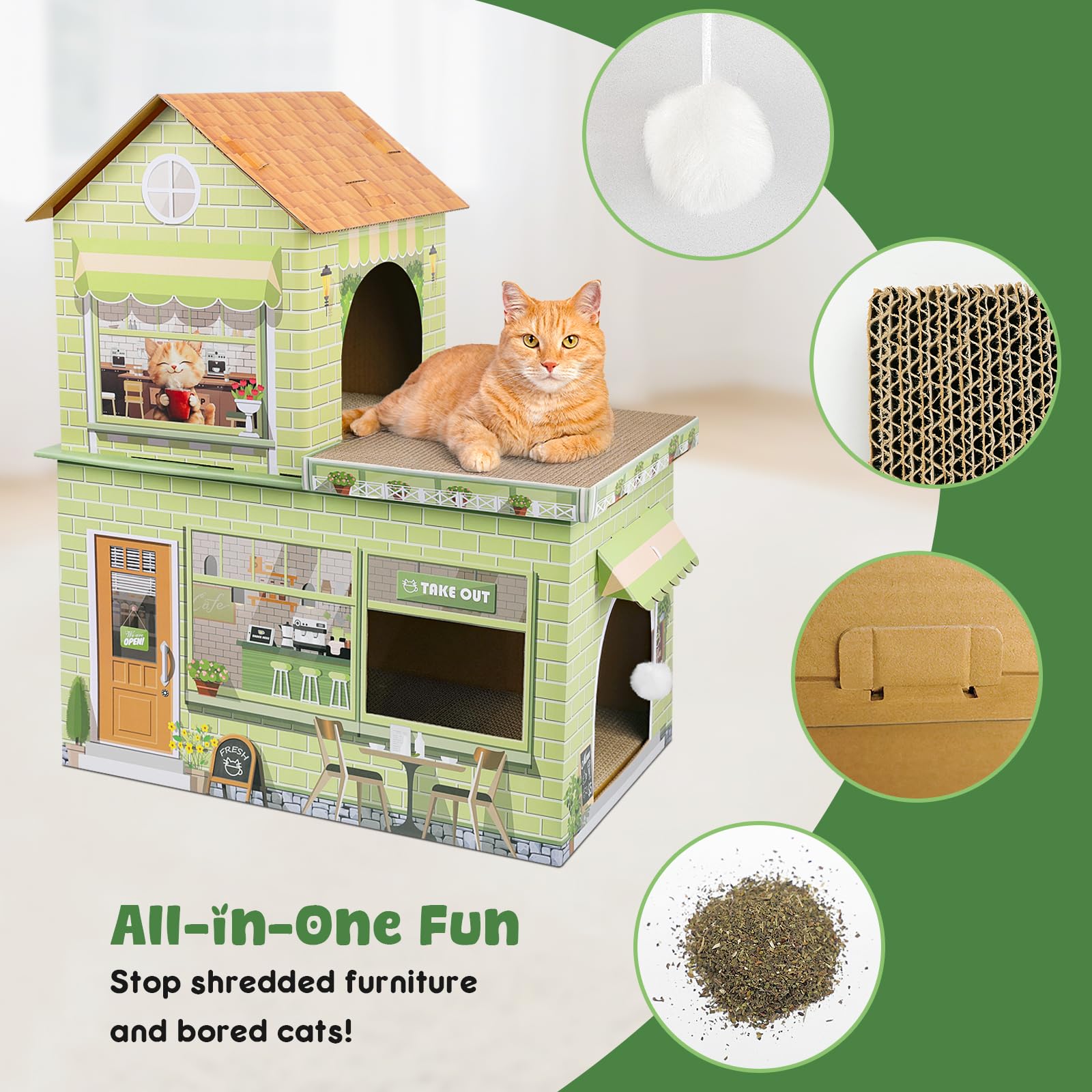 TOYSBOOM cat house assembly guide simplifies setup with no tools.