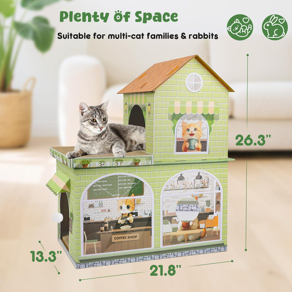 TOYSBOOM cat house fuzzy ball adds immediate interactive playtime.