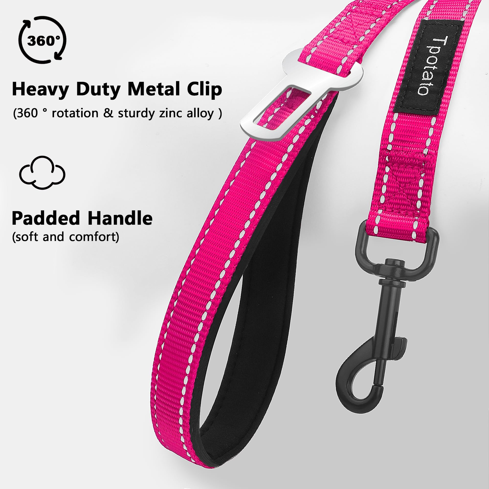 Close-up of padded neoprene handle on a Tpotato leash for comfortable, fatigue-free grip.