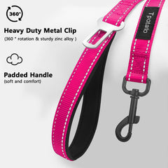 Close-up of padded neoprene handle on a Tpotato leash for comfortable, fatigue-free grip.