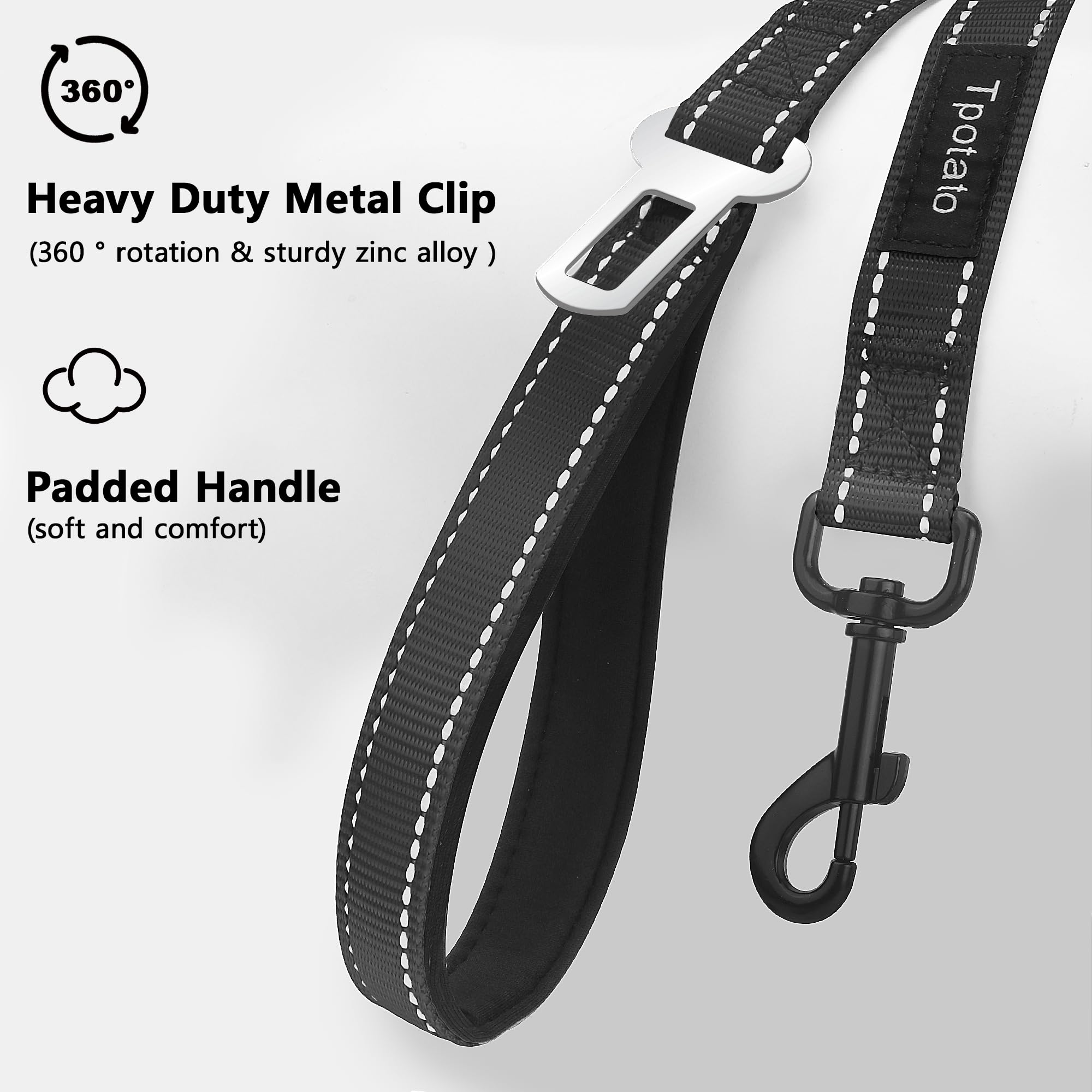 Tpotato padded neoprene handle leash provides a comfortable grip during long walks