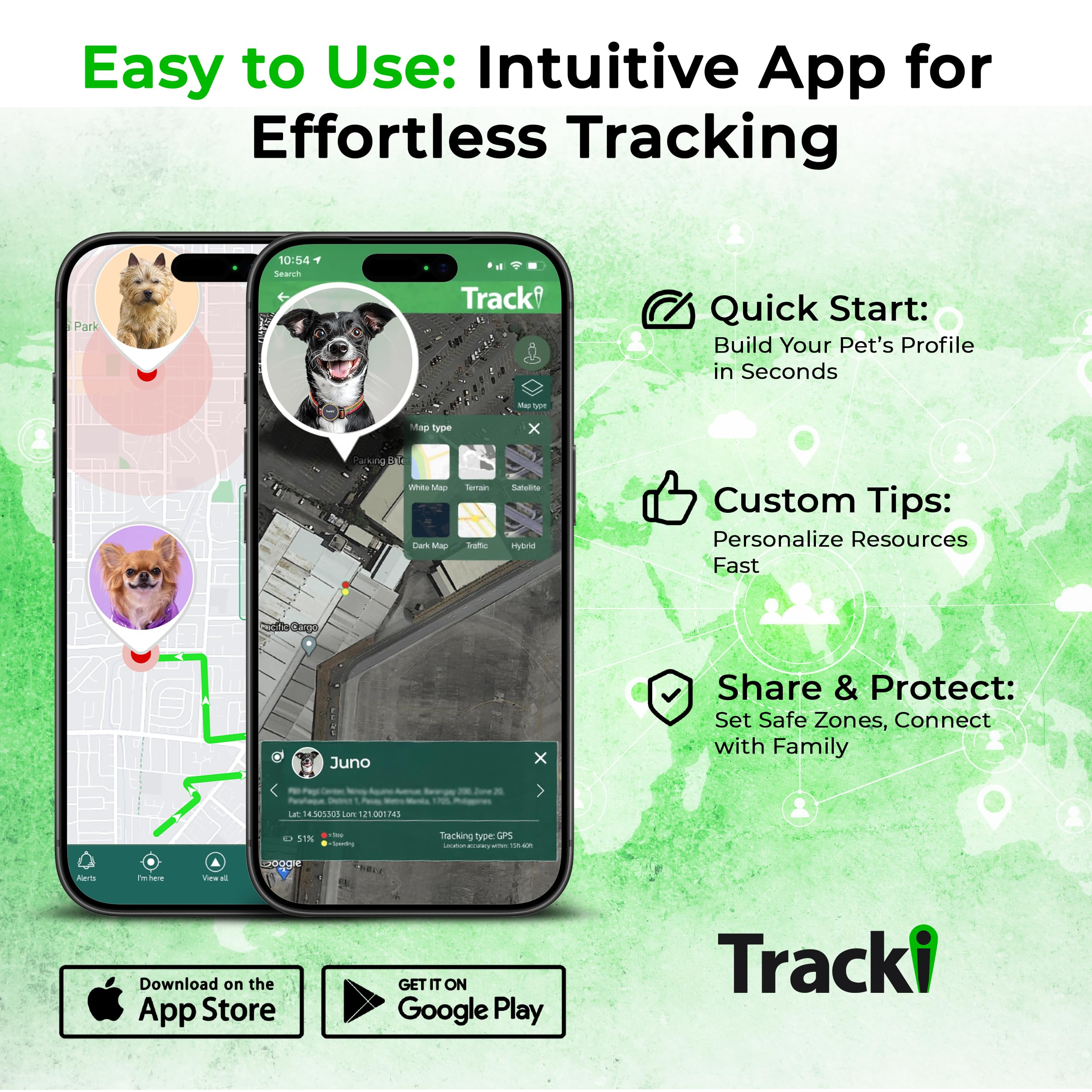 Tracki dog GPS tracker app-notifications provide instant alerts across devices for better safety.