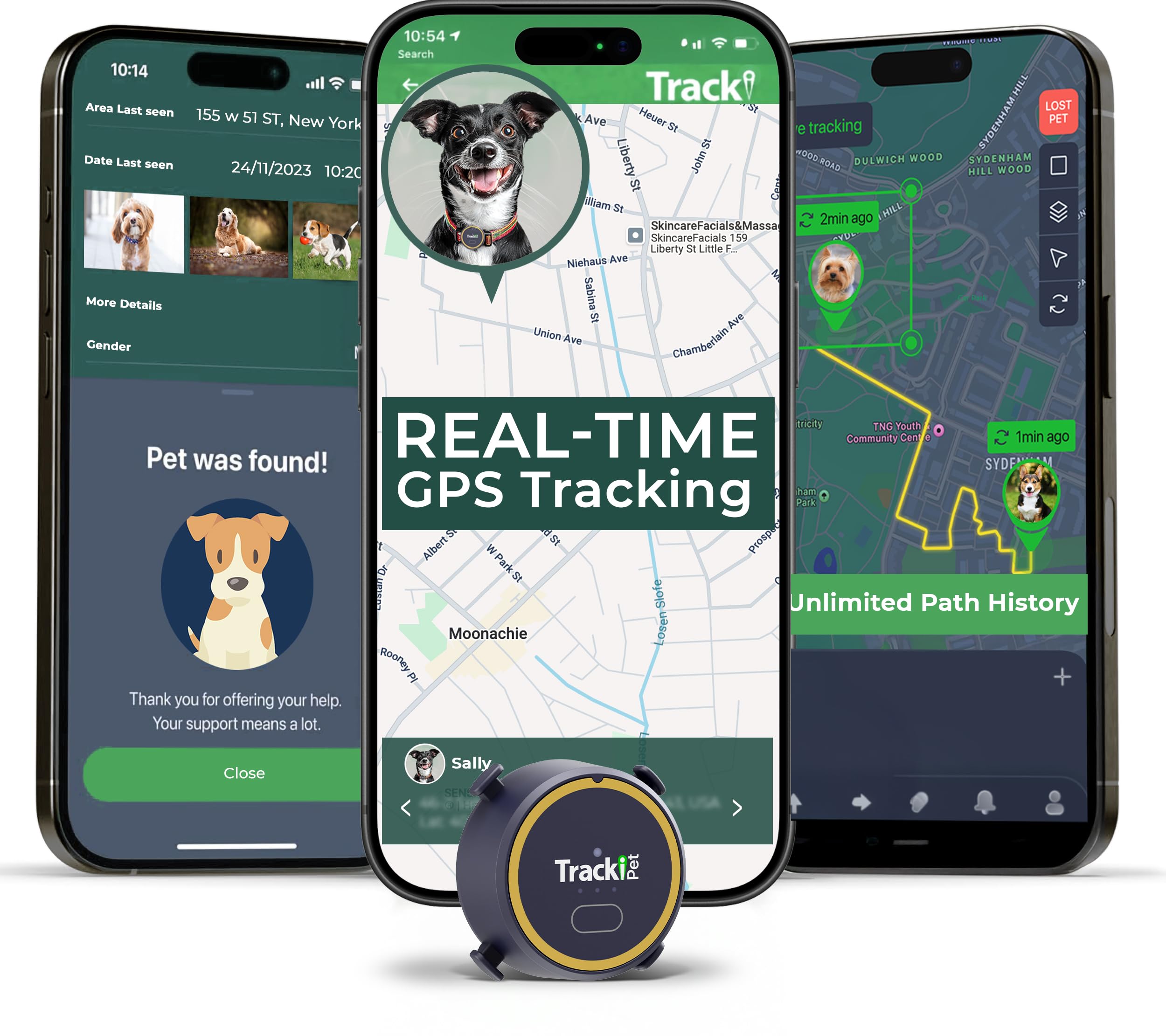 Tracki dog GPS tracker collar-attachment enables secure collar compatibility for everyday walks.
