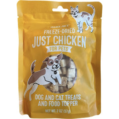 Trader Joe's Just Chicken freeze-dried treats in package, protein-rich topper