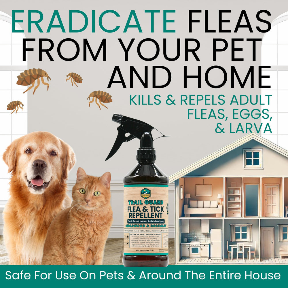 Trail Guard hand spray being applied for quick, pet-safe protection.