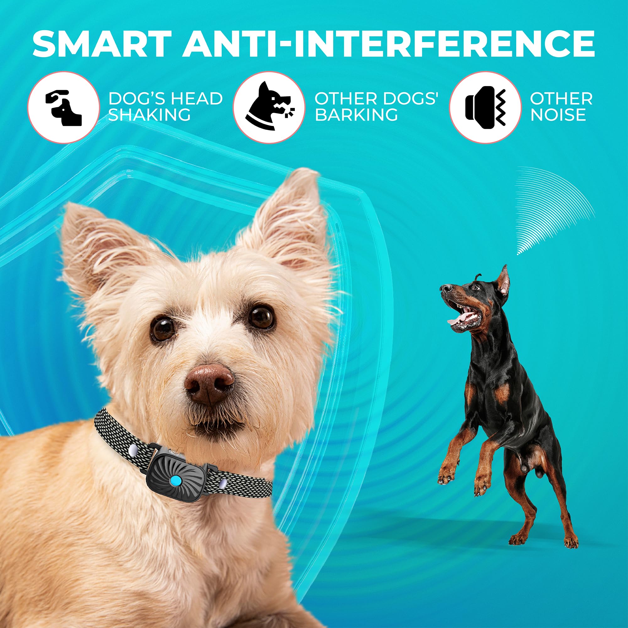 TrainTail bark collar coat-friendly design: works across various coat lengths without trimming.