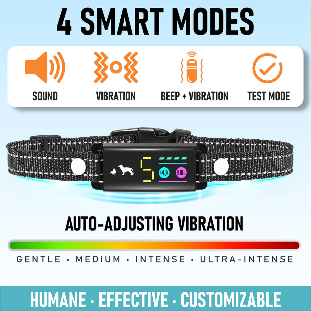 TrainTail No-Shock Bark Collar modes-beep-vibration offers gentle training cues