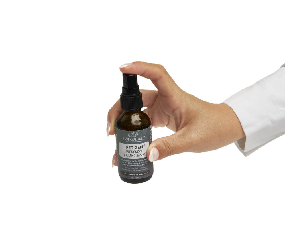 Tranquil Tails Pet Zen during grooming to reduce anxiety