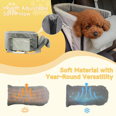 Tranquitas dog seat fabric close-up highlights waterproof Leathaire for easy cleaning.