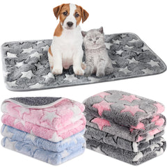 Tranqun waterproof dog blanket blue-white star pattern offers cozy protection for small pets.