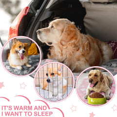 Tranqun gray-pink star blanket suits multiple small pets.