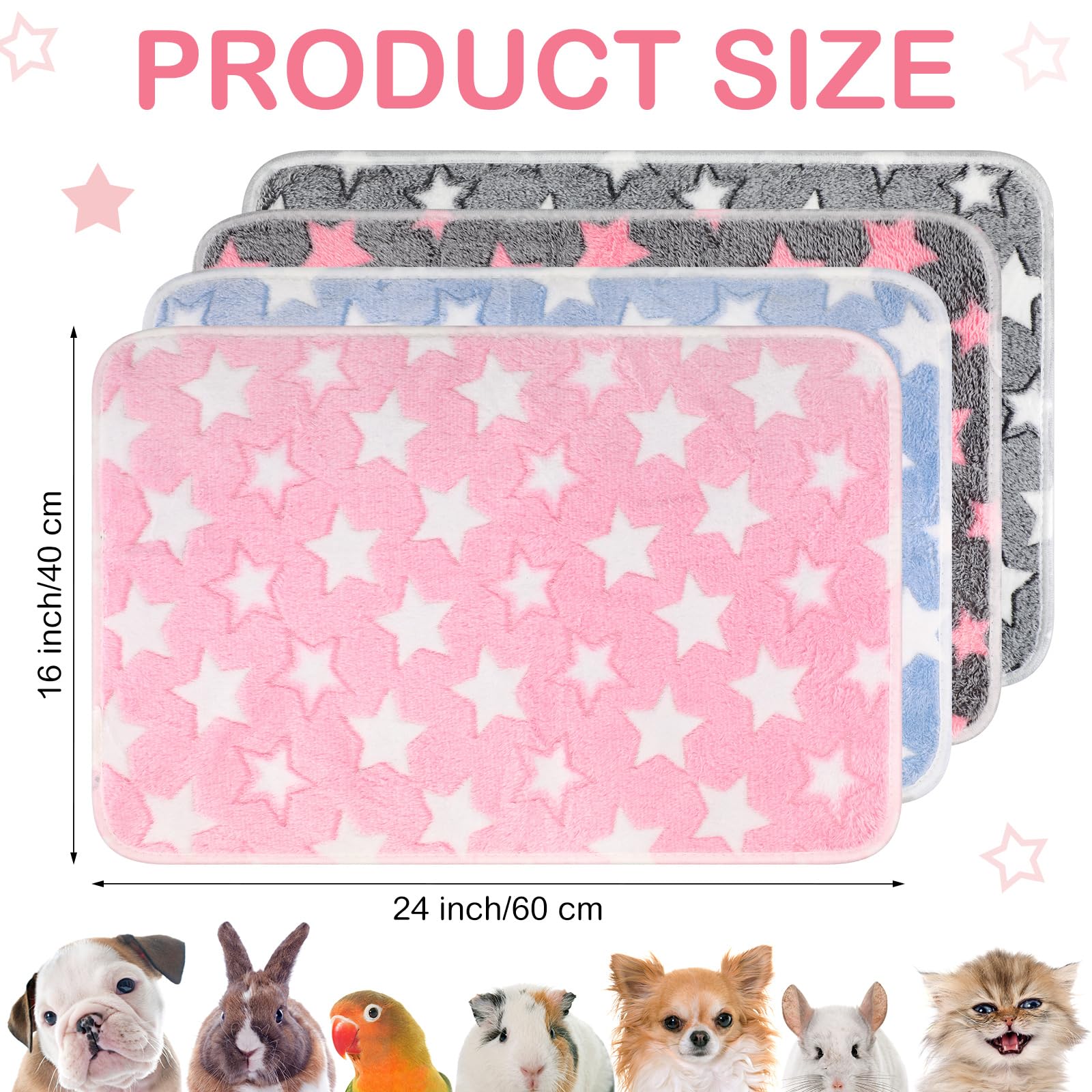 Tranqun pink-white star blanket keeps furniture clean during play.