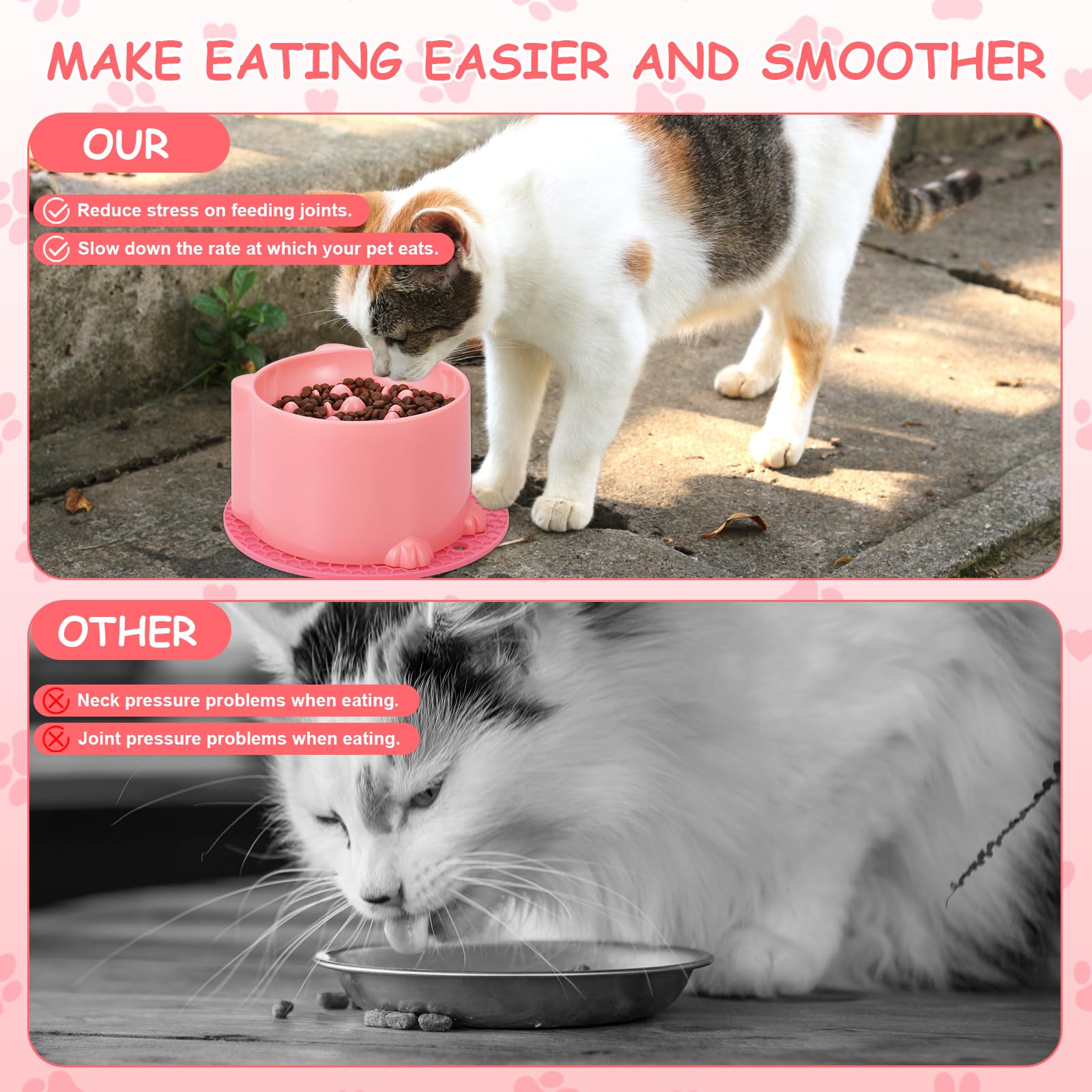 TranRantic diseño divertido inspirado en gato para una experiencia de alimentación agradable