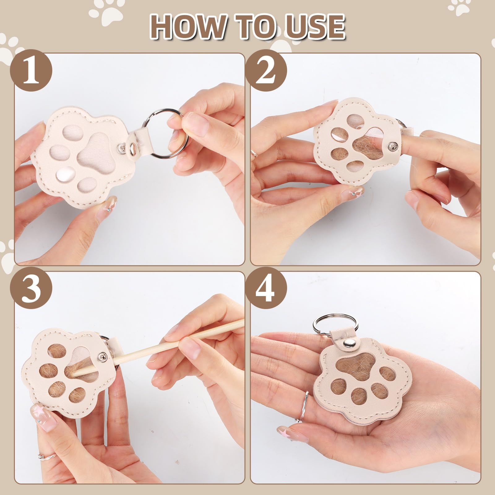 Transparent fur compartments highlight preserved pet hair in style.