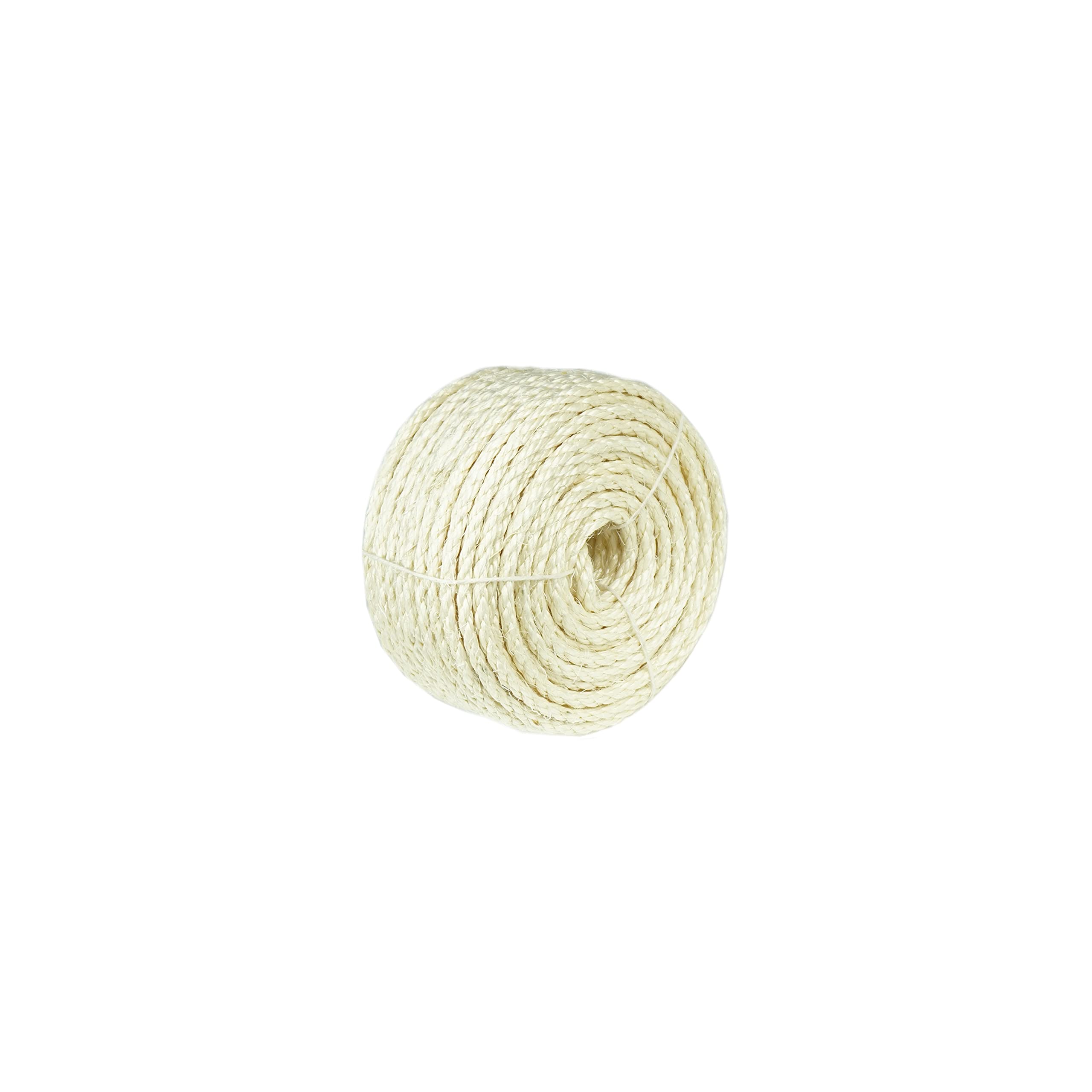 Treasborn sisal white rope for cat scratcher replacement with durable 1/4-inch diameter