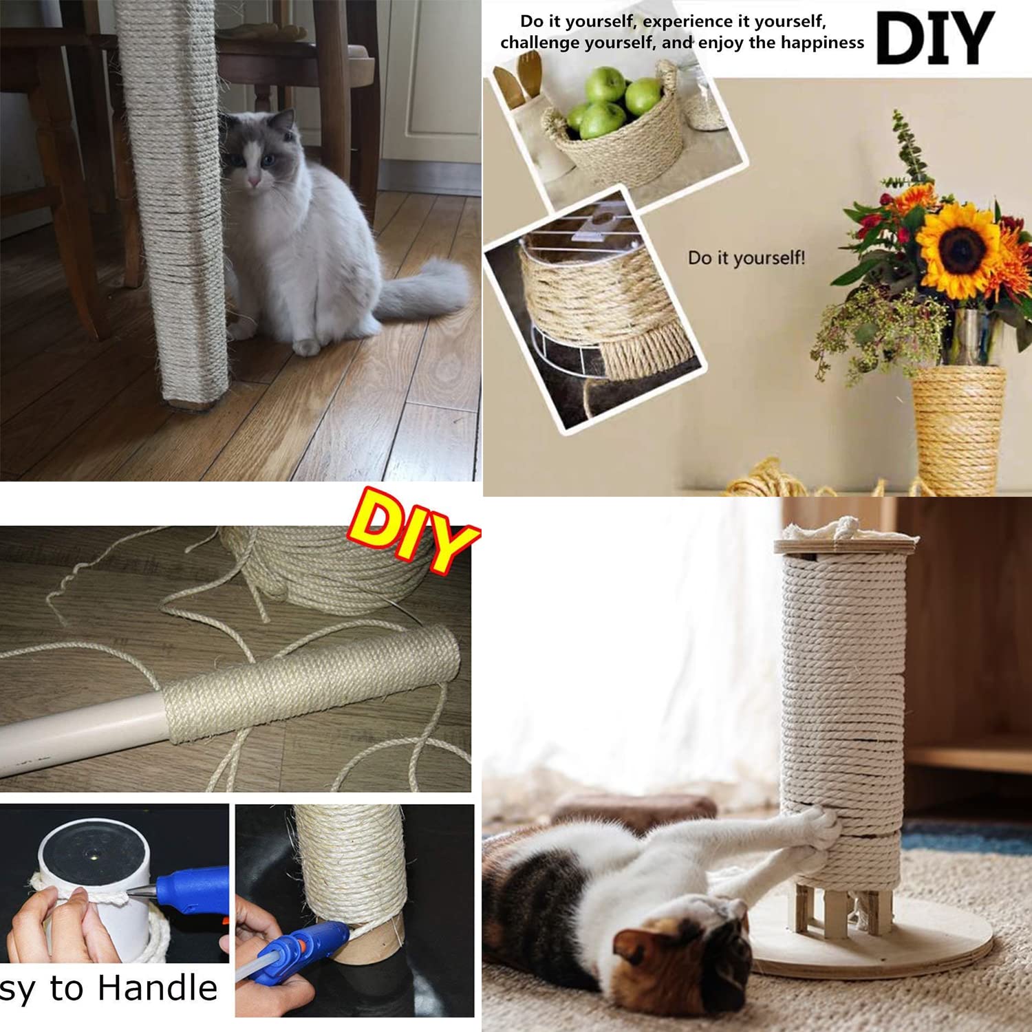 Treasborn sisal white rope 164 feet offers ample material for multiple projects