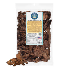 TREATOPIA Lamb Lung Filet bag front view, USA-made dog treat for healthy snacking.
