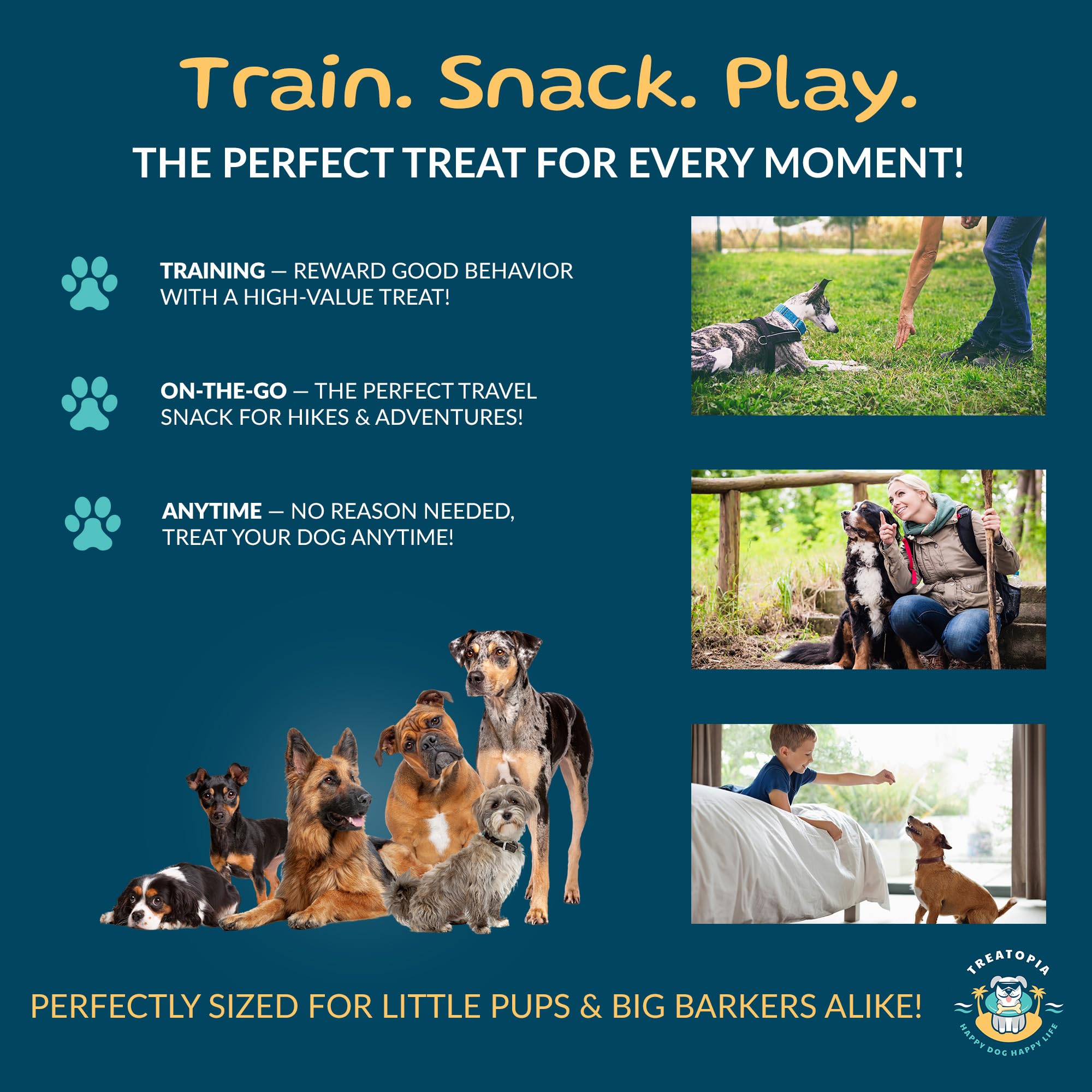 TREATOPIA resealable-pouch preserves freshness between uses.