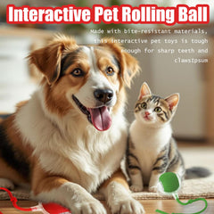 Treayes 360° rolling ball in action, promotes continuous play for pets.