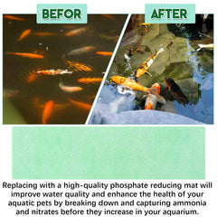 Treela phosphate reducer pad with dense fibers absorbs particles for clean water