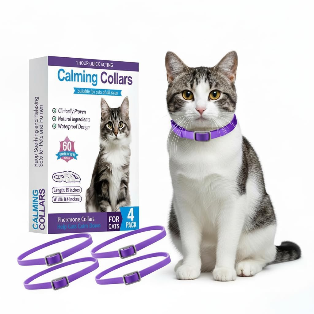 Trendy Hub 4-value-pack collar packaging shows multi collar calm support