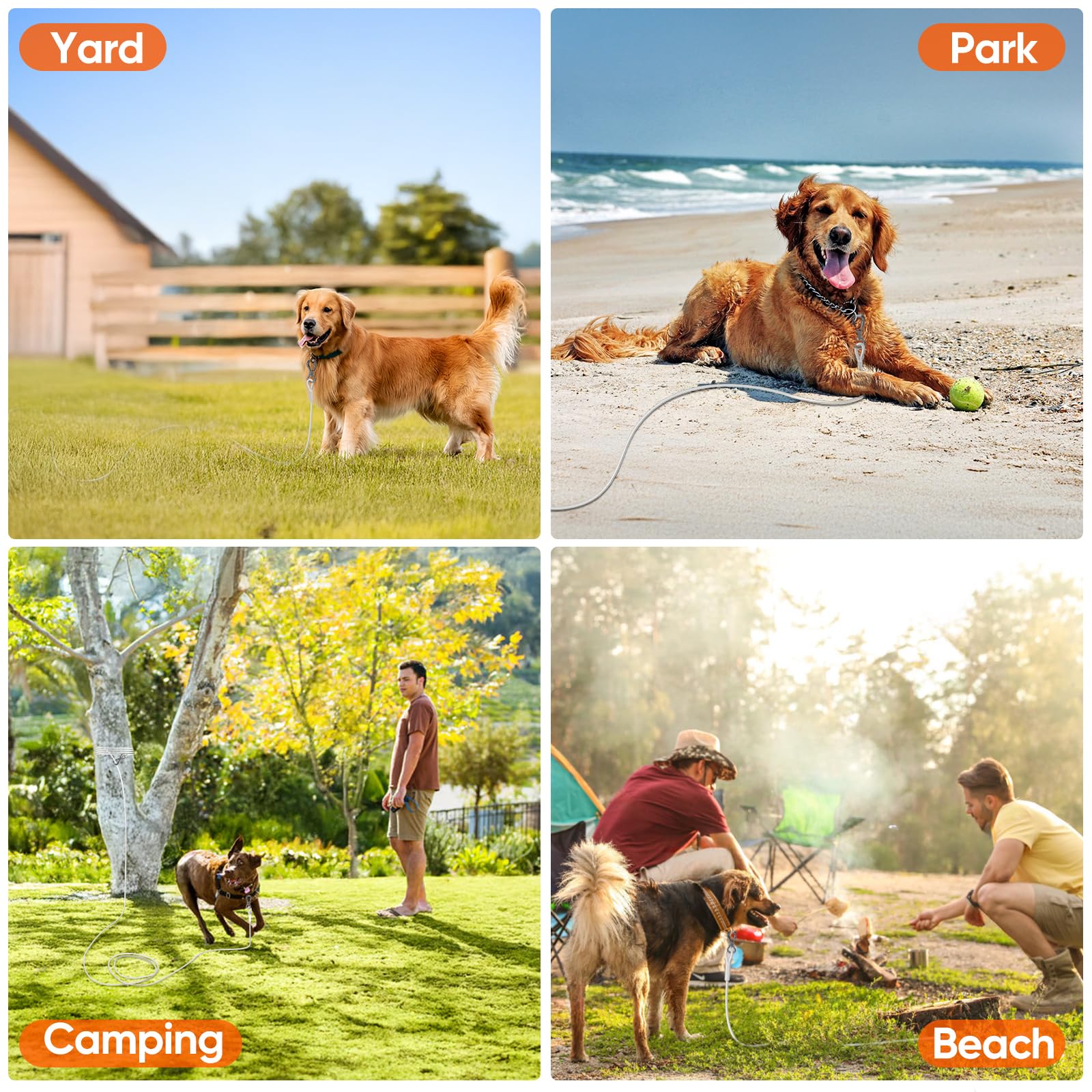 Tresbro anti-bite steel cable resists dog teeth and rust in outdoor use