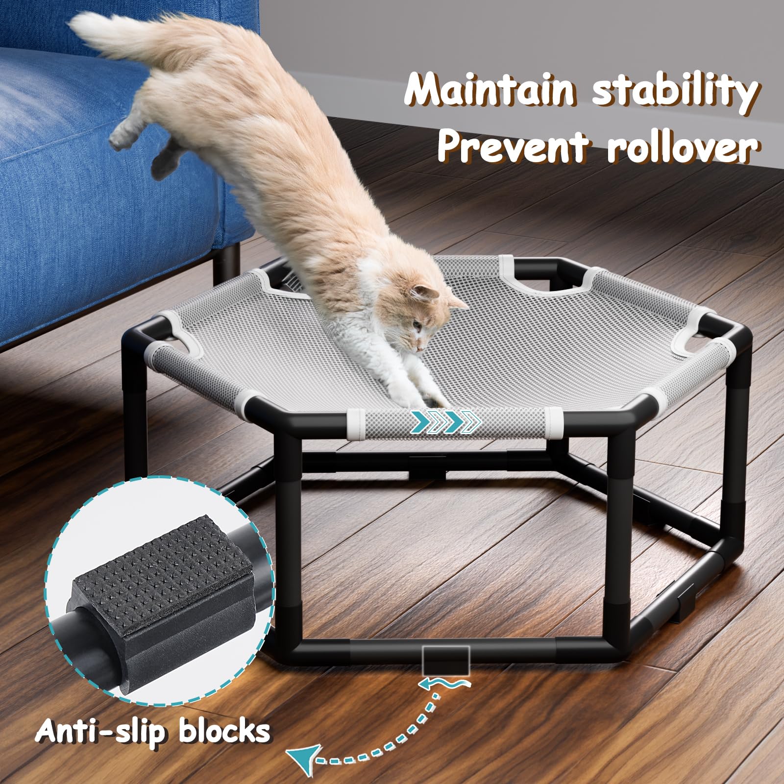 Tresbro anti-slip pads keep the bed steady during energetic jumps