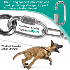 Tresbro chew-proof dog leash yard scene emphasizes durability during play and training.