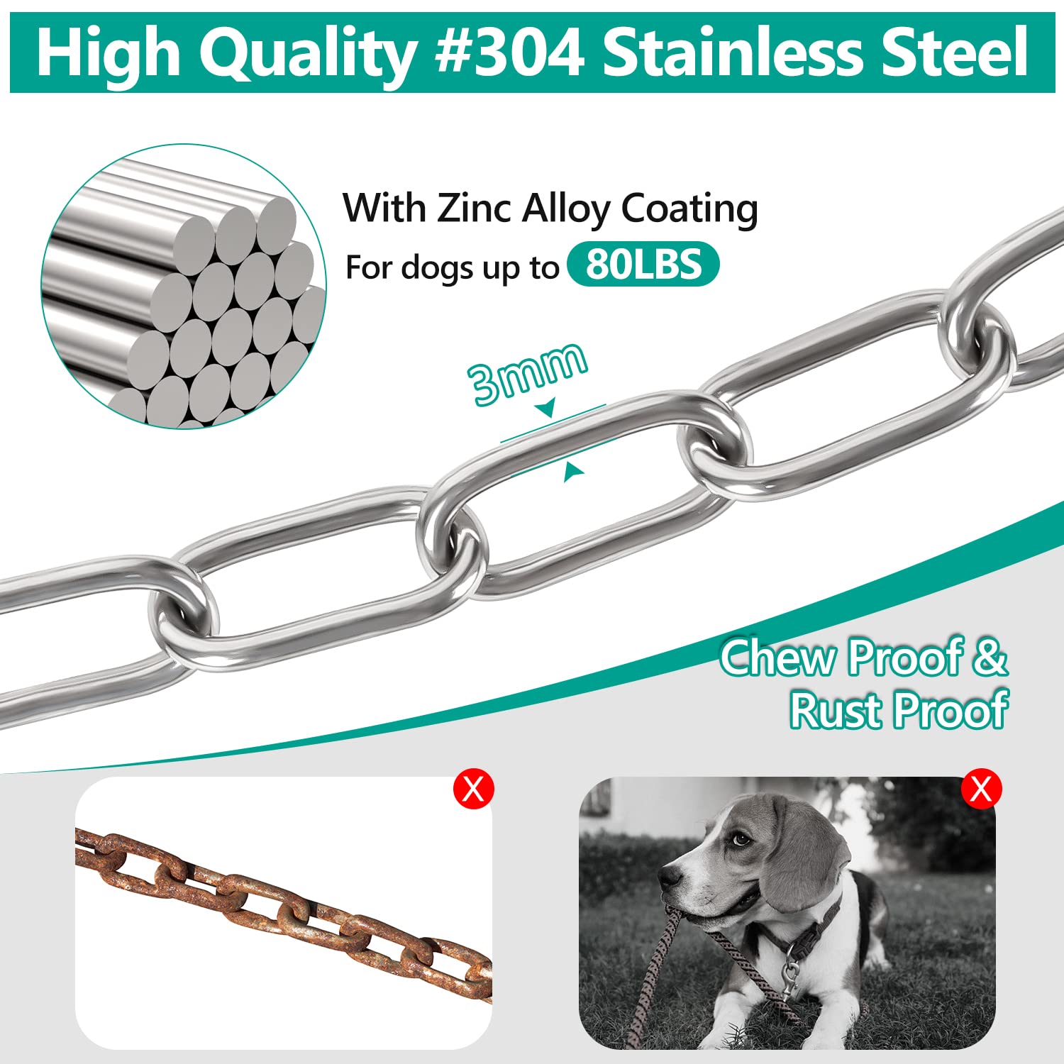 Tresbro chew-proof dog leash demonstrates durable, chew-resistant construction for long-lasting outdoor wear.