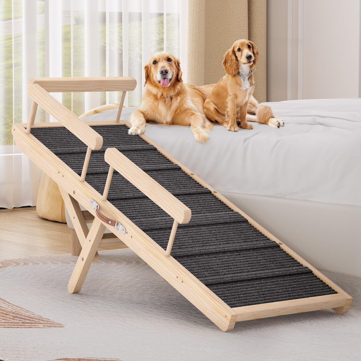 Tresbro Dog Ramp guardrails provide secure high-bed access.