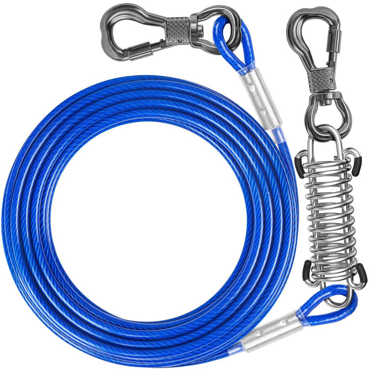 Tresbro dog tie-out cable outer shell with durable vinyl coating.