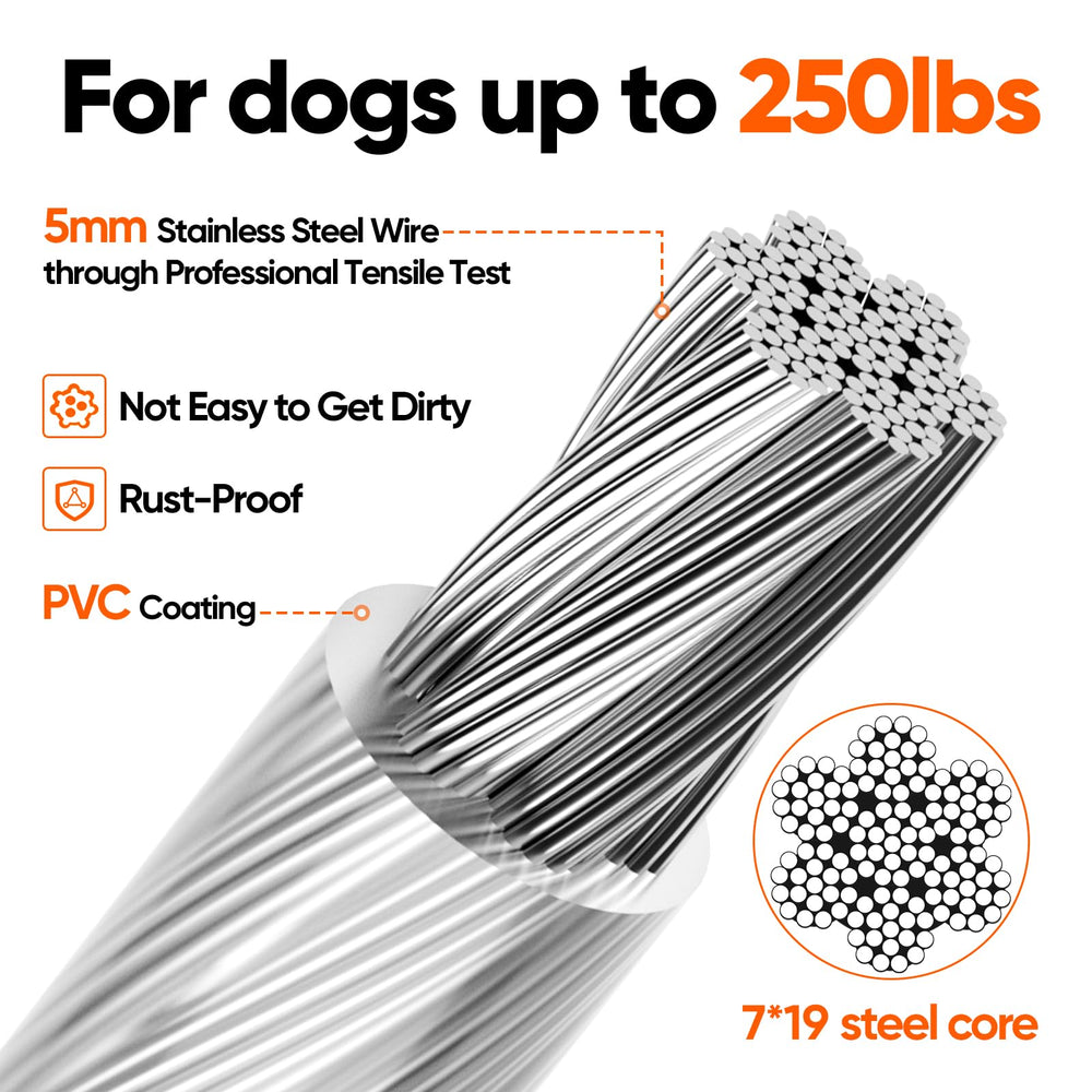 Tresbro night reflective tie out cable enhances visibility during evening activity