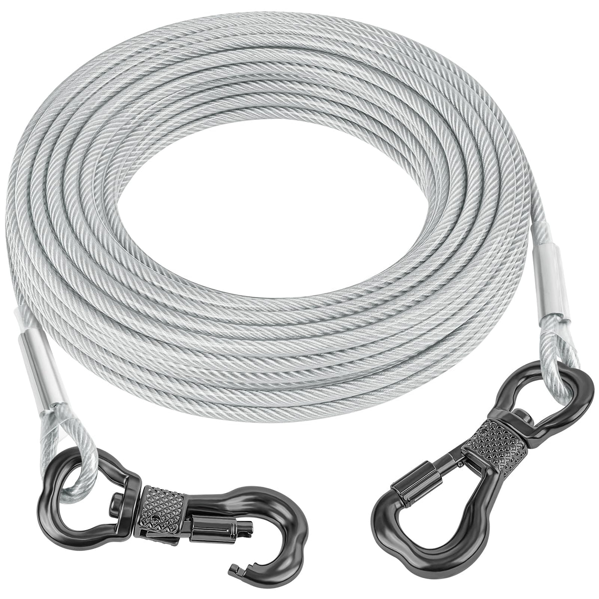 Tresbro reflective tie out cable 40ft coiled for outdoor adventures and secure movement