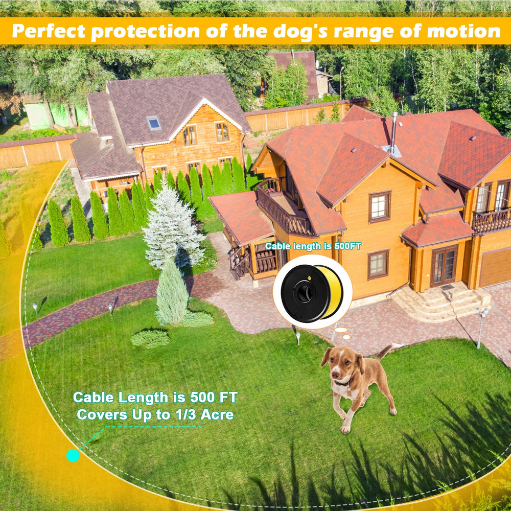 TRESSON underground installation example shows bury depth of 1-3 inches for discreet boundaries.
