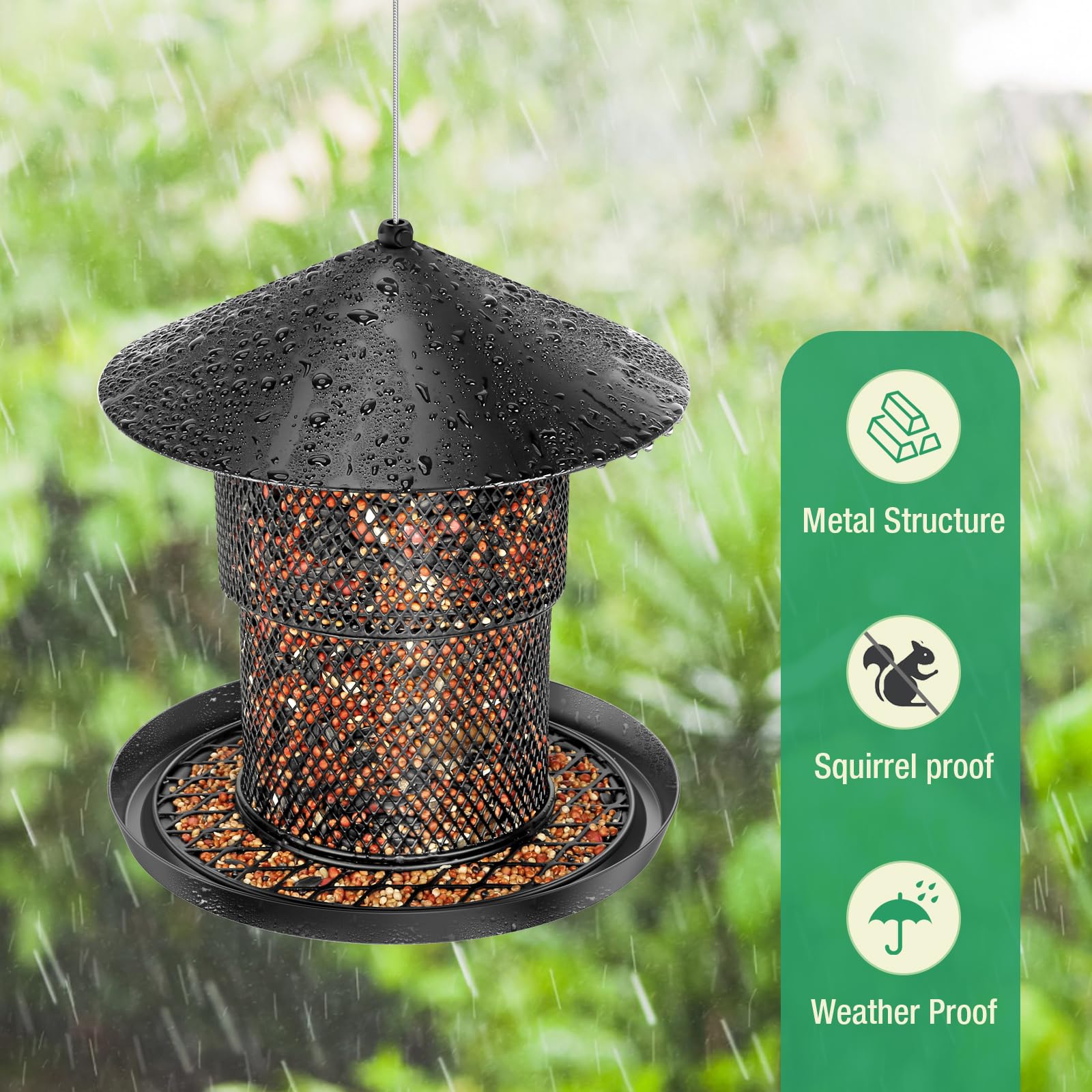 Trieez bird feeder attaches to tree trunks for natural feeding and easy viewing.