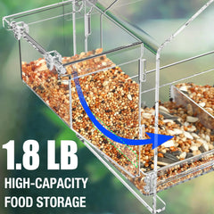 Trieez Window Bird Feeder side view shows sleek clear housing