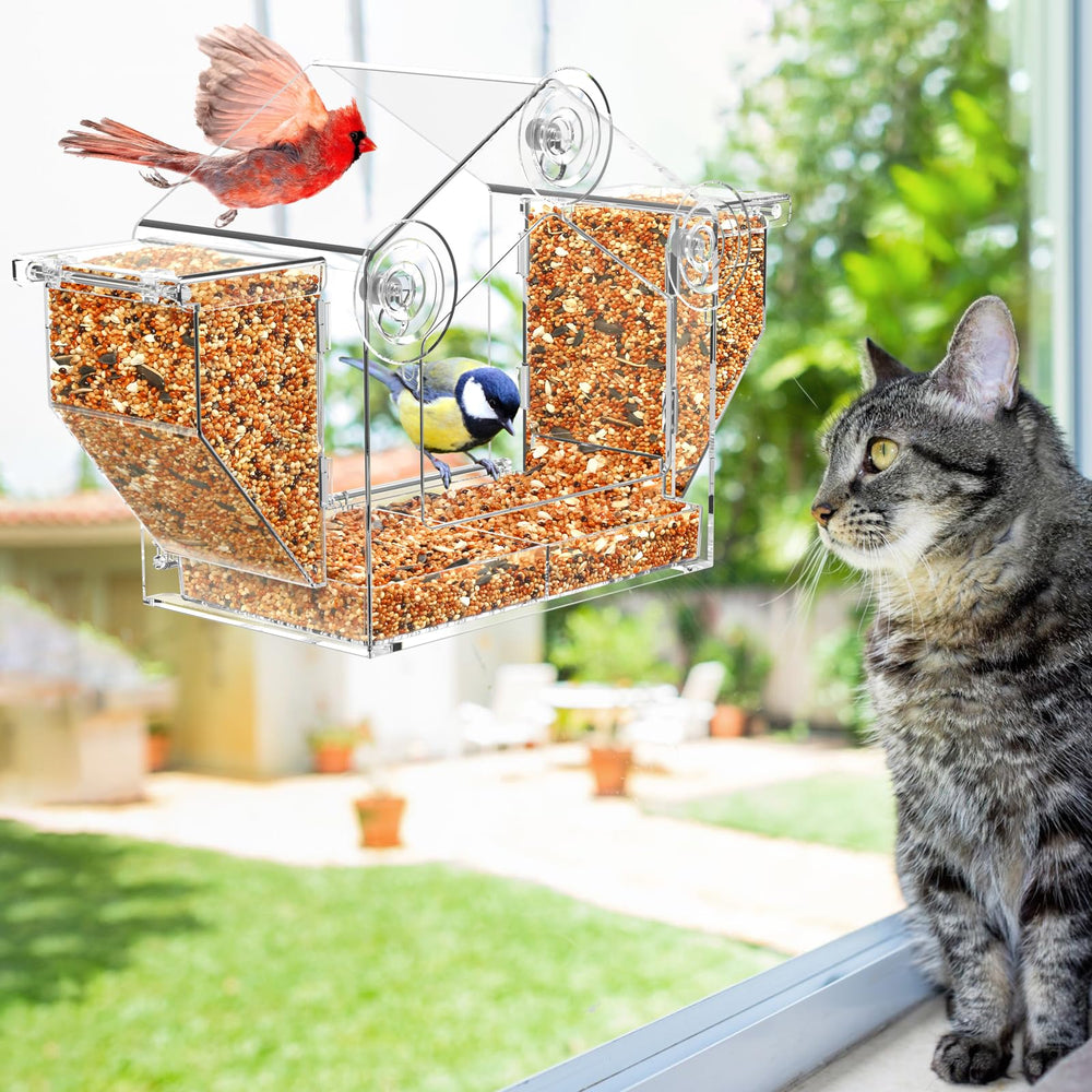 Trieez Window Bird Feeder suction cups provide versatile mounting options