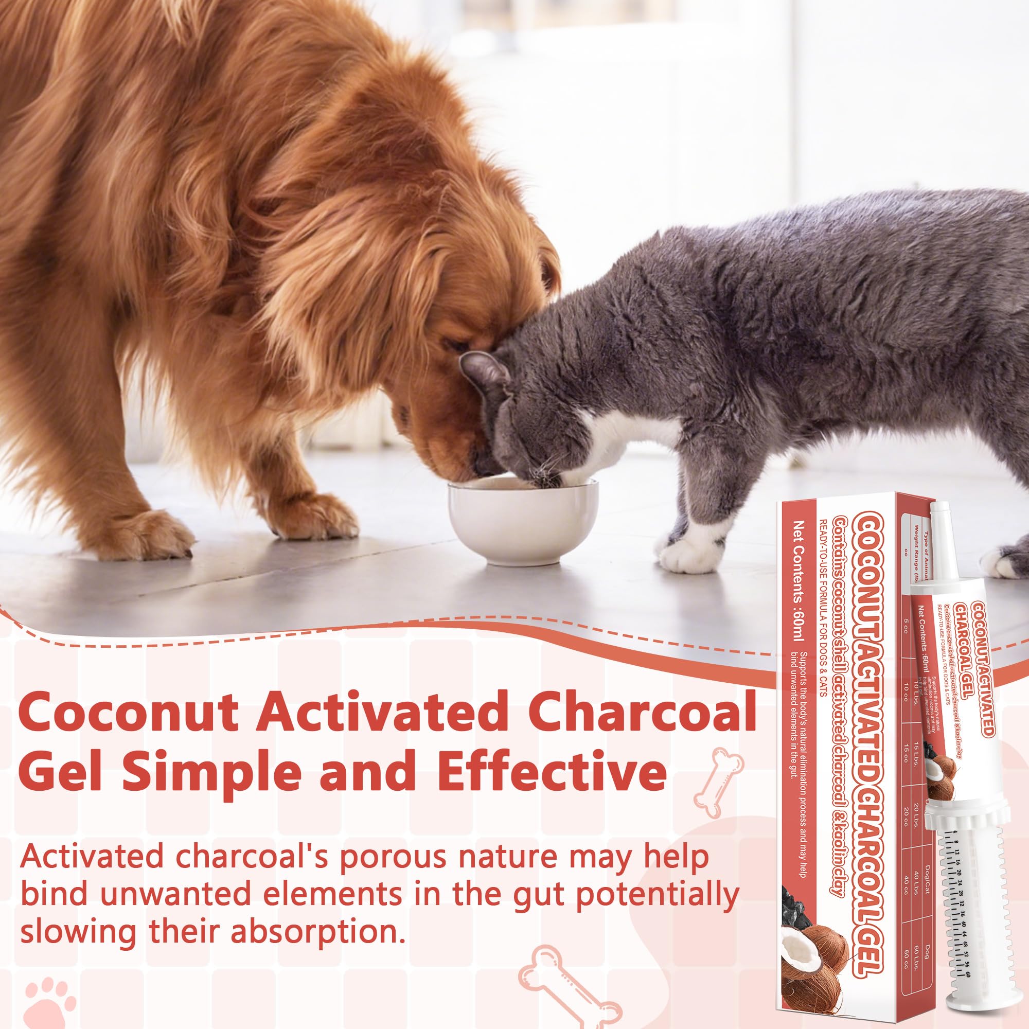 Trihood activated charcoal paste cat-tube offers easy, mess-free dosing for cats and small pets.