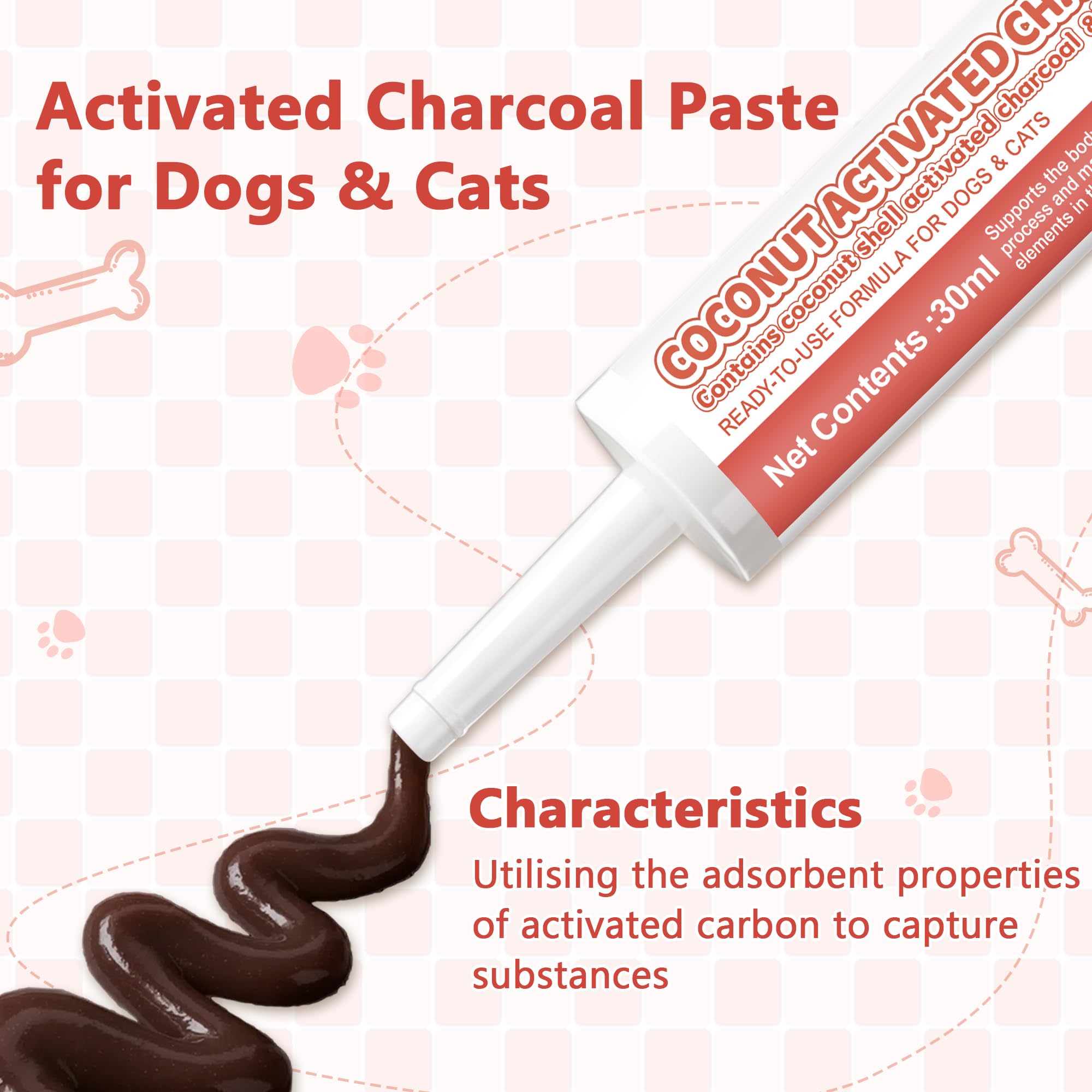 Trihood Activated Charcoal Paste for dogs and cats ready-to-use administration