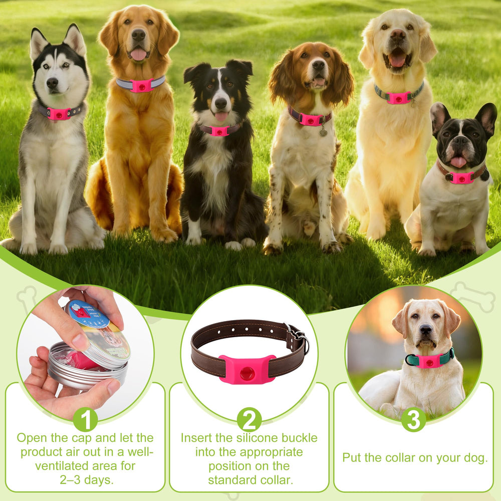 Trihood dog tag collar attachment demonstrates easy, secure use.