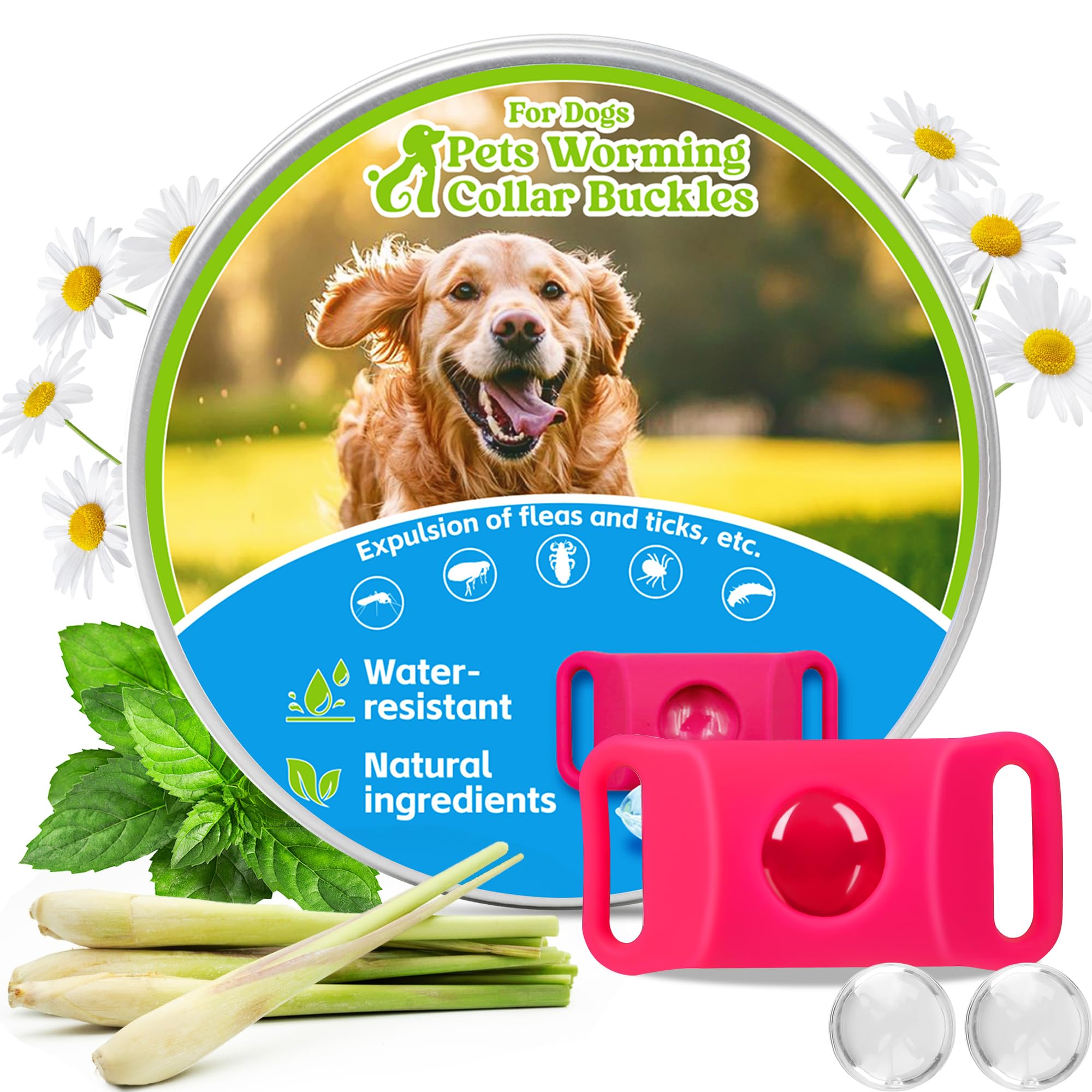 Trihood dog tag waterproof pink pendant ready for outdoor adventures and flea prevention.