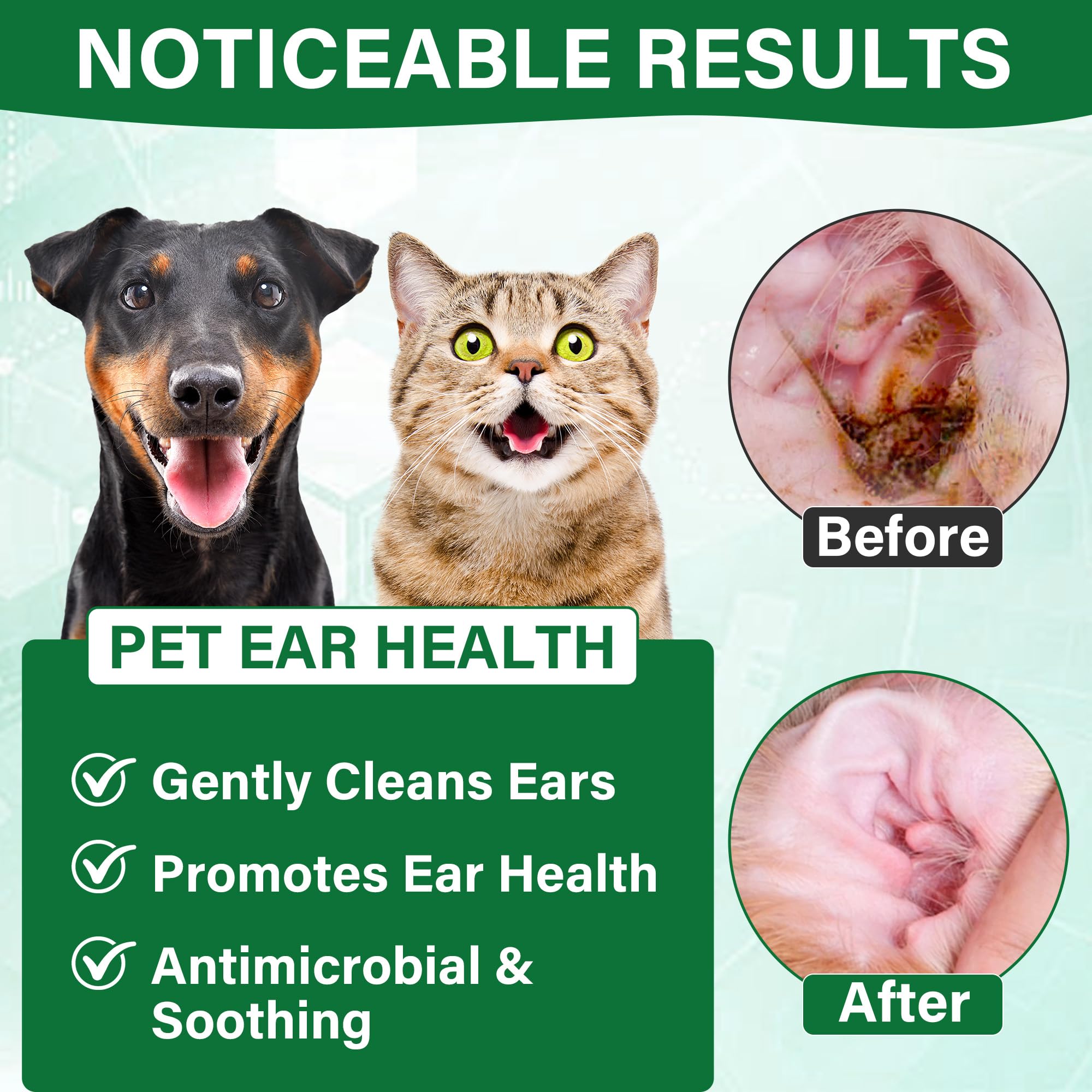 Trihood Ear Clear with natural ingredients for safe dog care
