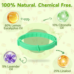 Trihood natural flea tick collar pack side view highlighting adjustable length for a snug fit.